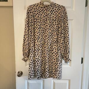 ENGLISH FACTORY DOTTED BUTTON DETAIL MINI DRESS SIZE MEDIUM